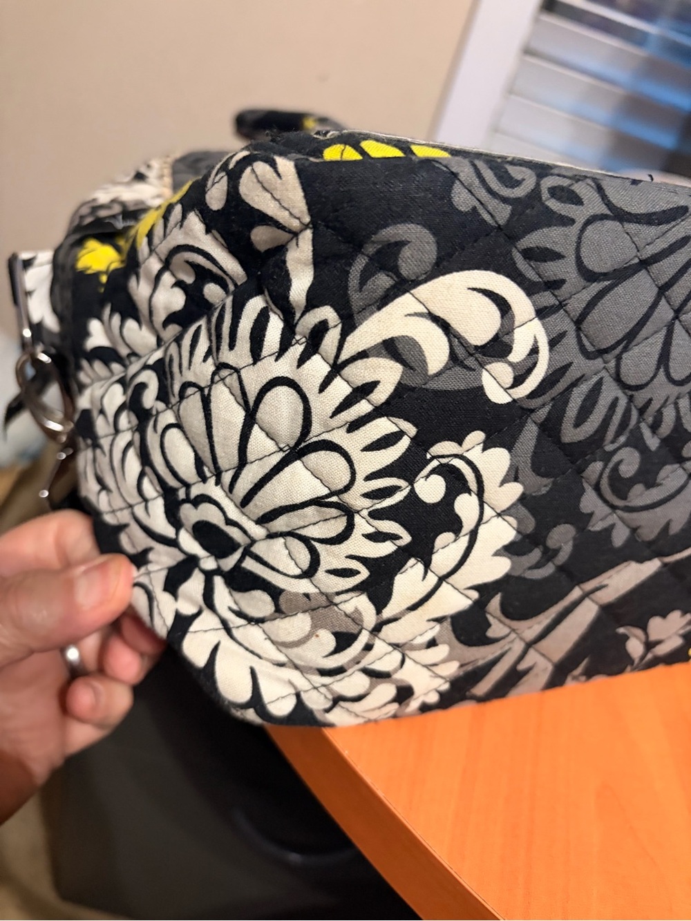 Vera Bradley Floral Work Tote/ Travel Bag in Yellow, Black & White - Picture 5 of 6